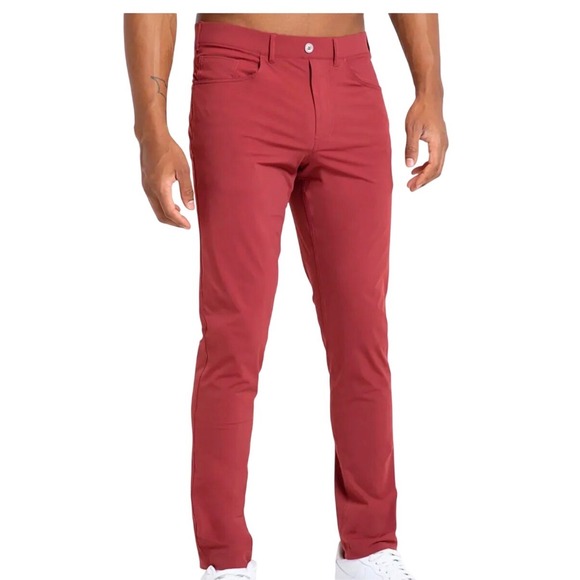 Redvanly Mens Kent Golf Pants Red Maroon Performance Stretch Pull OnM NWOT